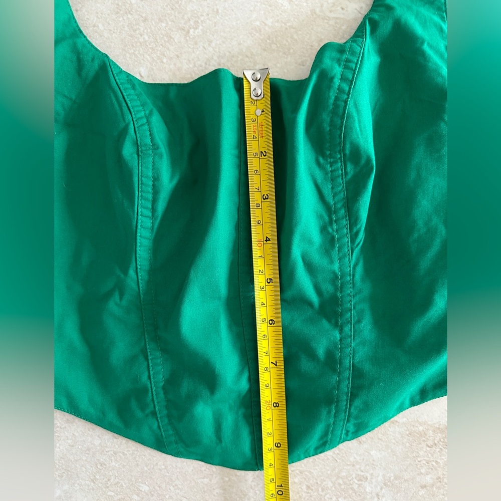 Abercrombie & Fitch Poplin Green Crop Top - Picture 4 of 6